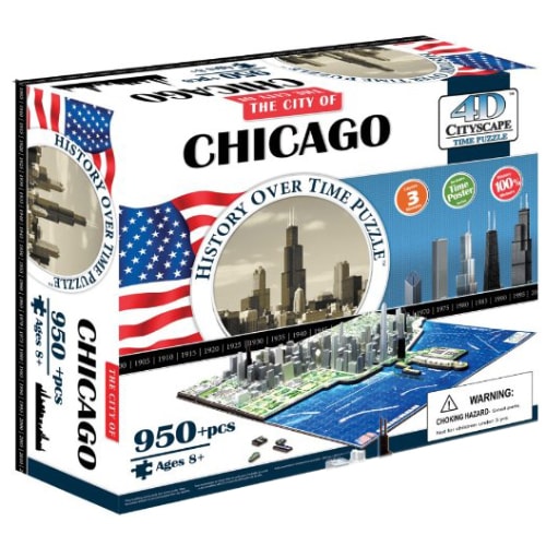 4D Cityscape Chicago Time Puzzle - Историческая модель Чикаго