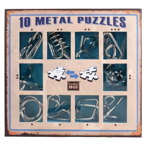 10 Metal Puzzle Blue | Голубой набор головоломок
