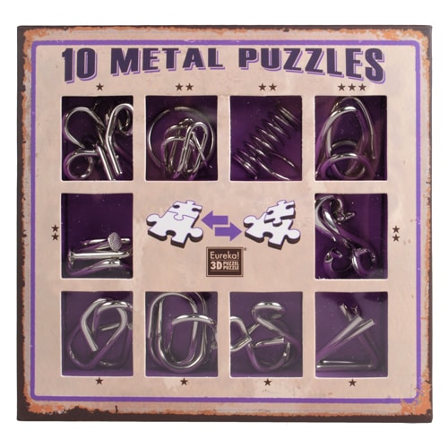Набір головоломок 10 Metall Puzzles фіолетовий