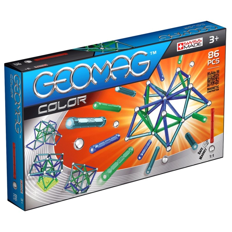 Geomag Color 86 деталей | Магнітний конструктор Геомаг