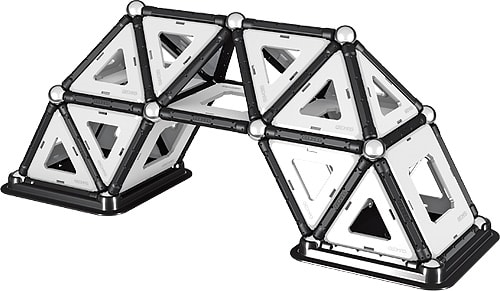 Geomag Panels бело-черный 104 детали | Магнитный конструктор Геомаг