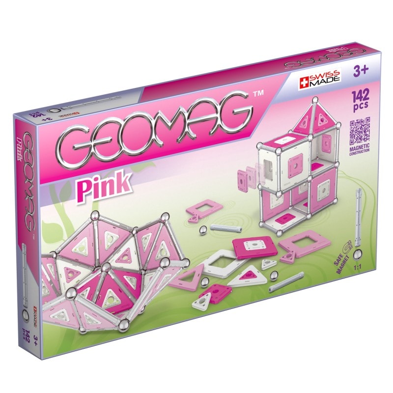 Geomag Panels розовый 142 детали | Магнитный конструктор Геомаг