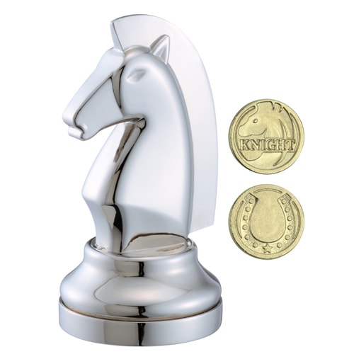 Металева головоломка Кінь | Chess Puzzles silver