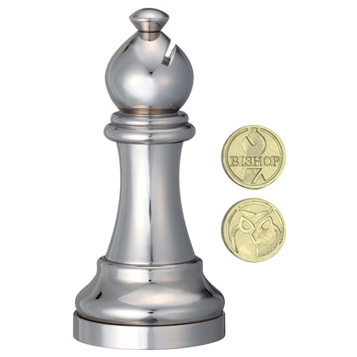 Металлическая головоломка Слон (Офицер) | Chess Puzzles silver