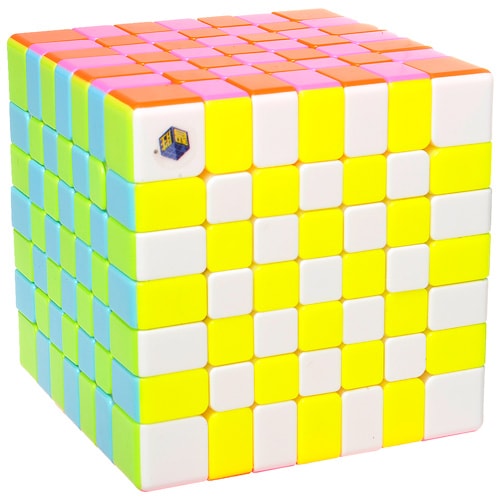YuXin 7x7 Hualonglong Stickerless pink | Кубик Юксін 7x7 без наклеек