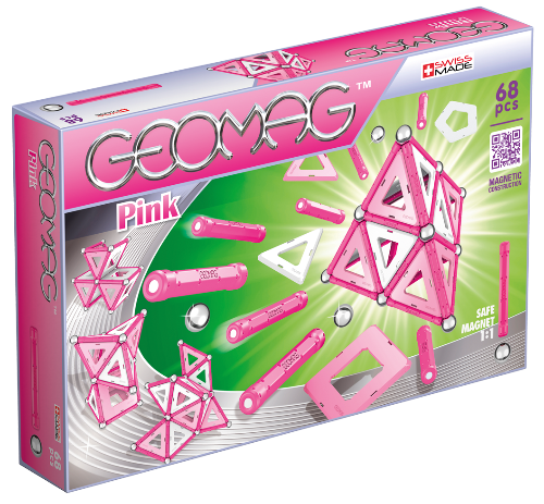 Geomag Panels розовый 68 деталей | Магнитный конструктор Геомаг
