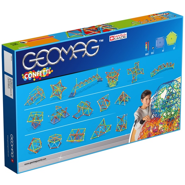 Geomag Confetti 127 деталей | Магниіний конструктор Геомаг