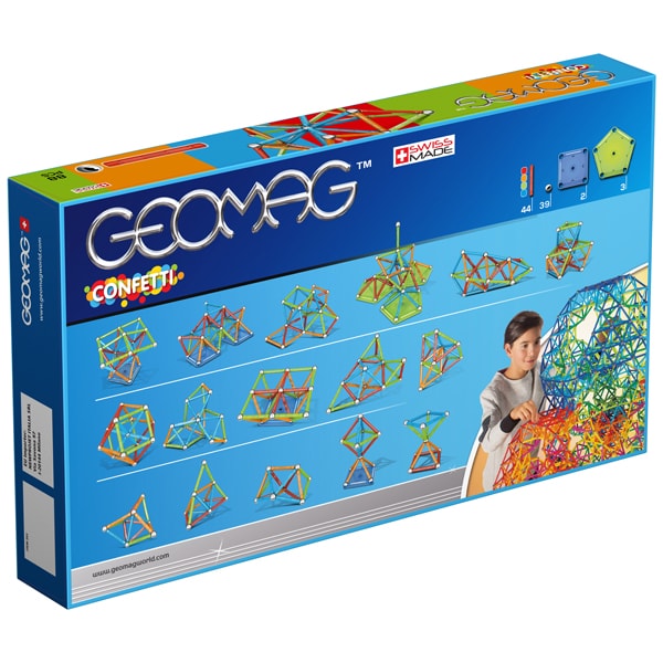Geomag Confetti 88 деталей | Магнітний конструктор Геомаг