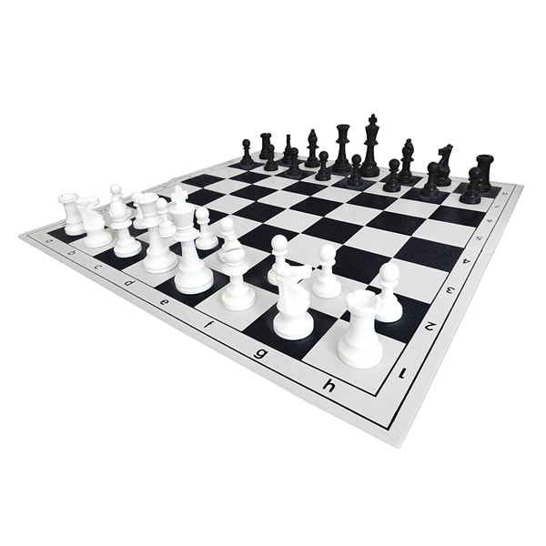 Набор для игры в шахматы: шахматы 97 мм с утяжелителем доска 57 мм пластик и мешочек