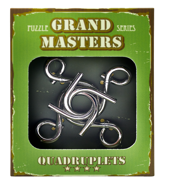 Grand Master Puzzles QUADRUPLETS green | Головоломка металева