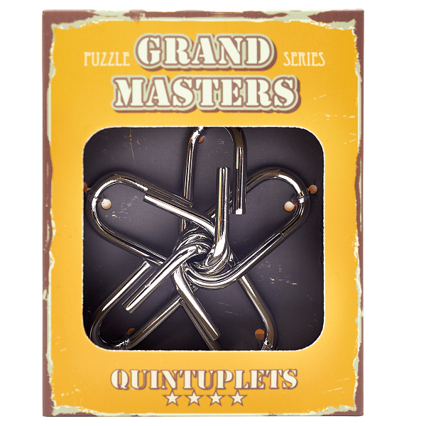 Grand Master Puzzles QUANTUPLETS | Металлическая головоломка yellow