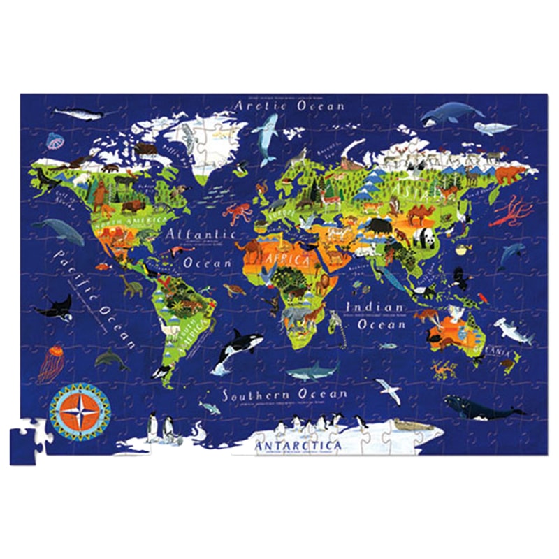 Карта Світу / Crocodile Creek Poster & Puzzle (200 деталей)