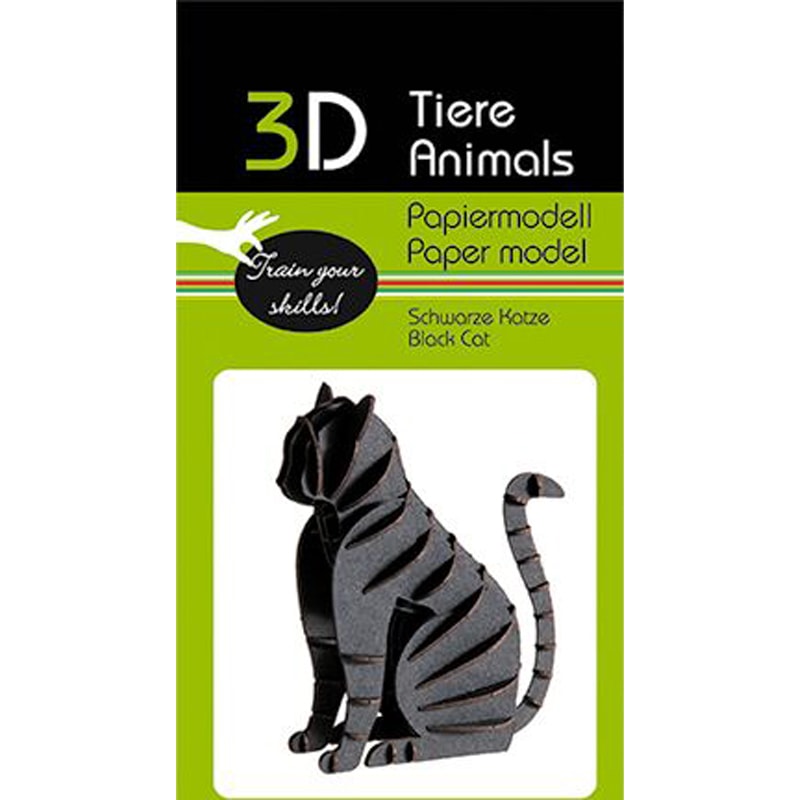 3D модель із папіру Чорний кіт 