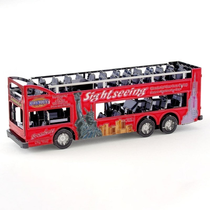 Металлический ЗD констуктор Big Apple Tour Bus | Экскурсионный автобус 