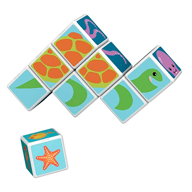 Geomag MAGICUBE Sea Animals + 11 cards | Магнітні кубики 