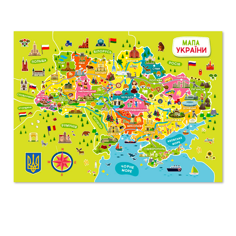 Пазл Карта Украины (100 элементов)
