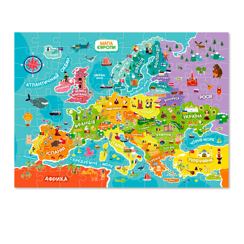 Пазл Карта Европы (100 элементов)