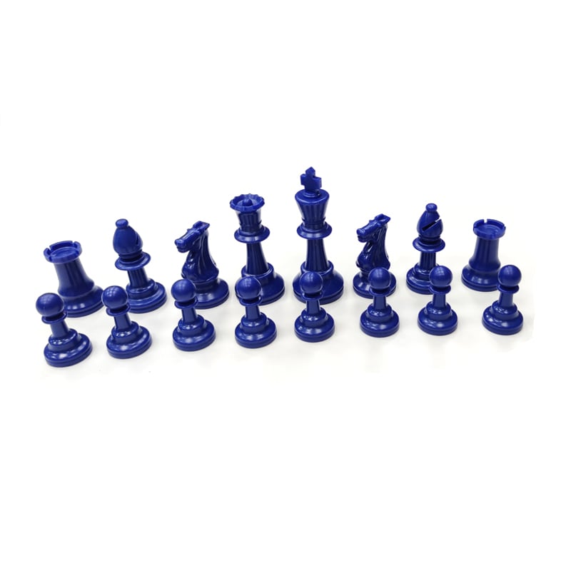 Шахматный набор: доска, мешочек, фигуры без утяжелителя бело-синие