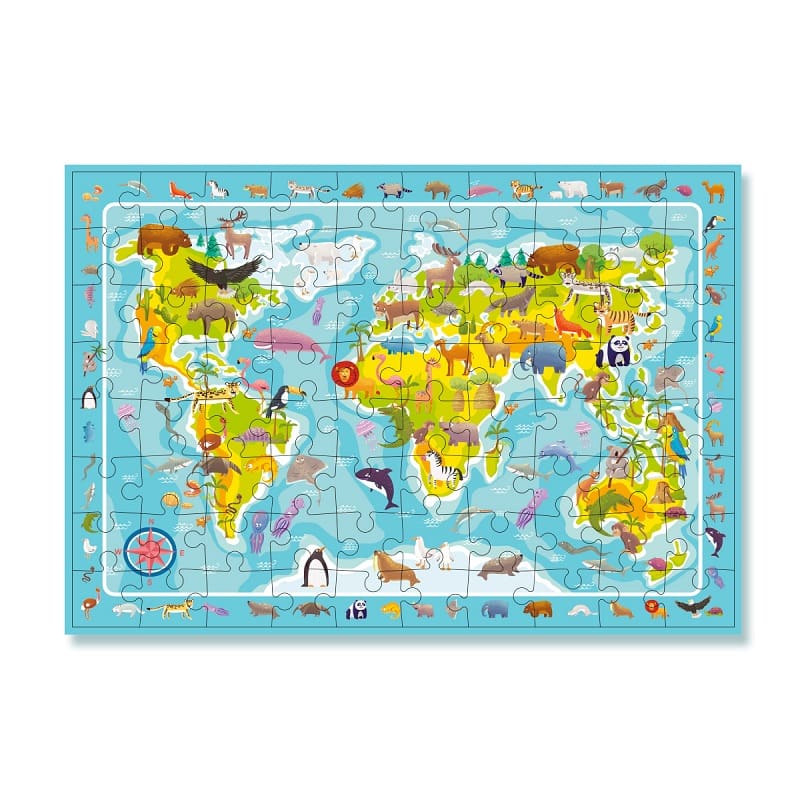 Пазл Карта мира. Животные