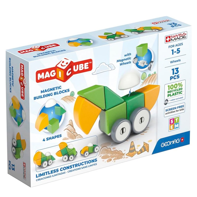 Geomag MAGICUBE 4Shapes Recycled Wheels | Магнітні кубики Колеса 13 шт