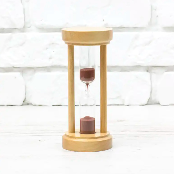 Часы песочные 10 мин |  песок коричневый, натуральный, круглая основа