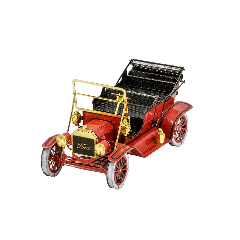 Металлический 3D конструктор Ford Model T 1908 красный/золото