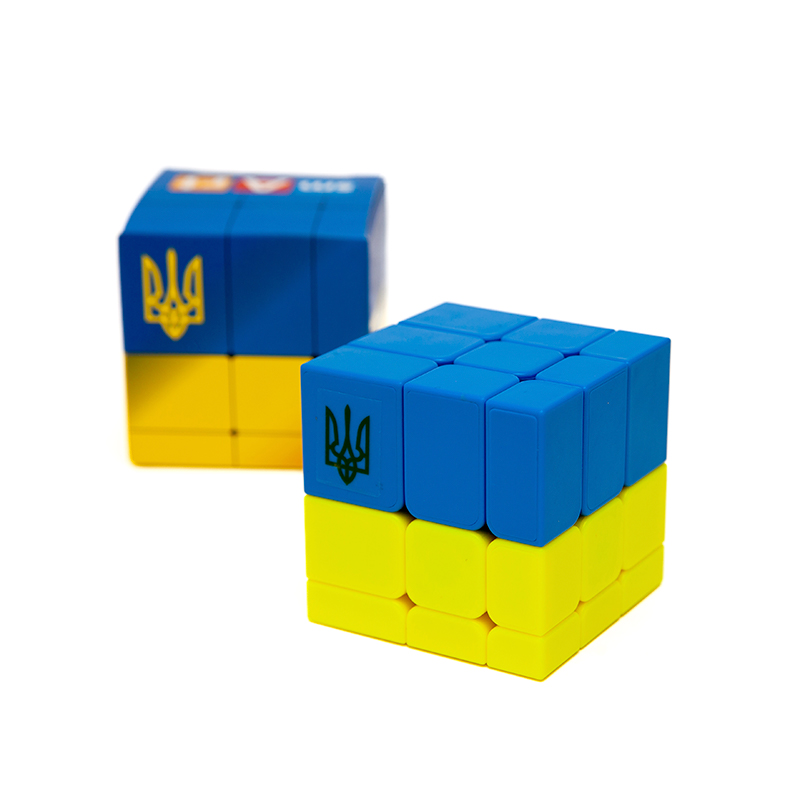 Розумний кубик Прапор України двокольоровий дзеркальний кубик