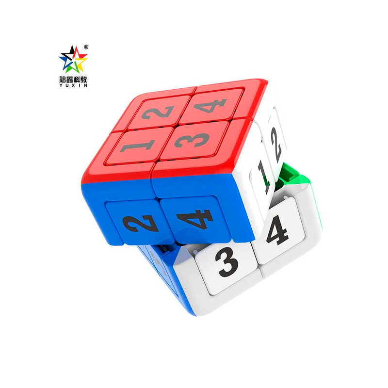 Головоломка YuXin 2x2 Digital Puzzle Cube кольоровий пластик