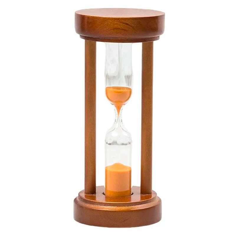 Часы песочные 10 минут |  песок оранжеый, орех